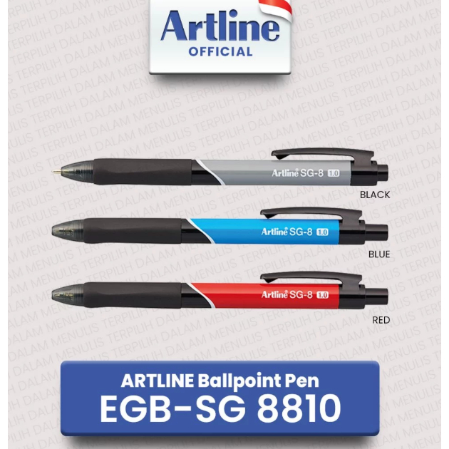 

BALLPOINT PEN RETRACTABLE ARTLINE EGB-8810 1.0mm/SG-8/HITAM/MERAH/BIRU/1 PCS/1 PCK ISI 12 PCS