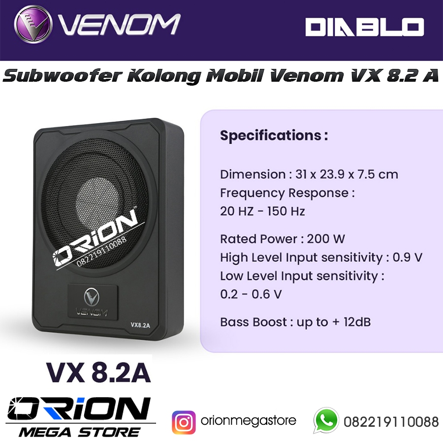 Subwoofer Aktif VENOM VX 8.2 A Subwoofer Kolong Venom VX 8.2 A