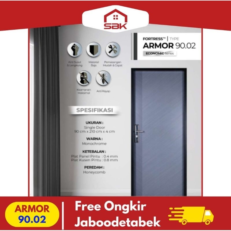 Pintu Baja | Pintu Rumah | Pintu Fortress 90x210 Armor 90.02