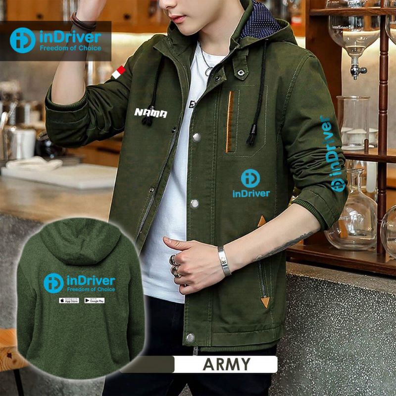 JAKET SEMI PARKA INDRIVER / JAKET CANVAS / JAKET INDRIVER / JAKET DRIVER INDRIVER / JAKET INDRIVER F