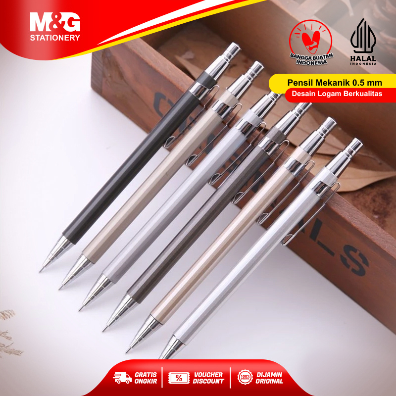 

M&G Pensil HB Mekanik Coco Untuk Menulis atau Menggambar Premium Mechanical Pencil 0.5 mm Desain Metal Grip Nyaman Tidak Mudah Patah