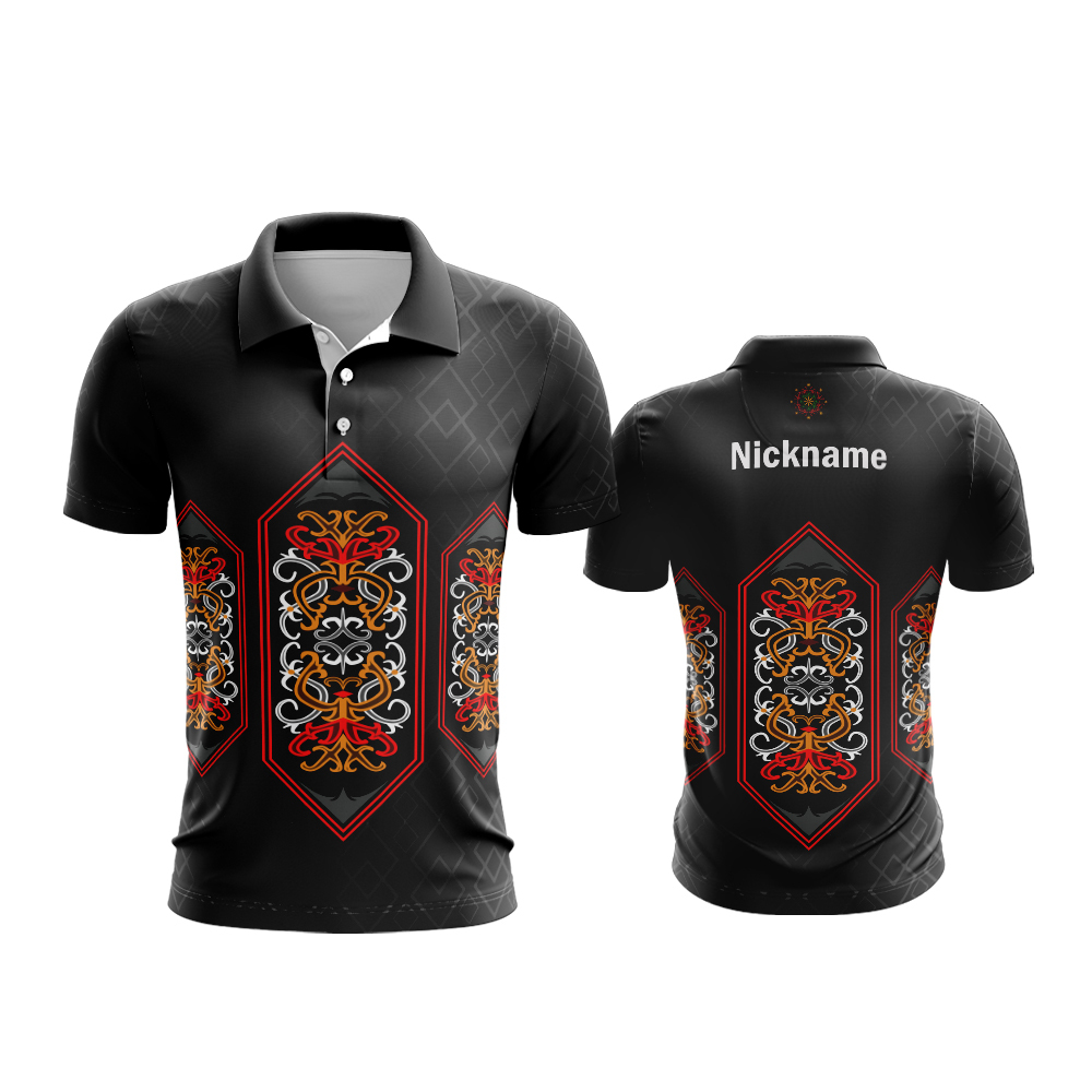 Baju Batik Kalimantan | Baju Motif Batik | Jersey Batik Dayak | Kaos Polo Batik Kalimantan
