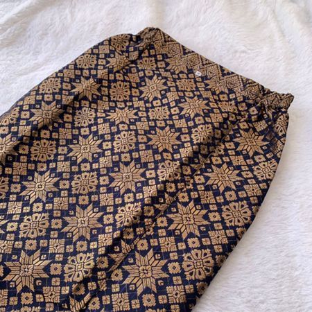 Rok Span Songket Hitam Tembaga / Rok Instan Songket Langsung Pakai