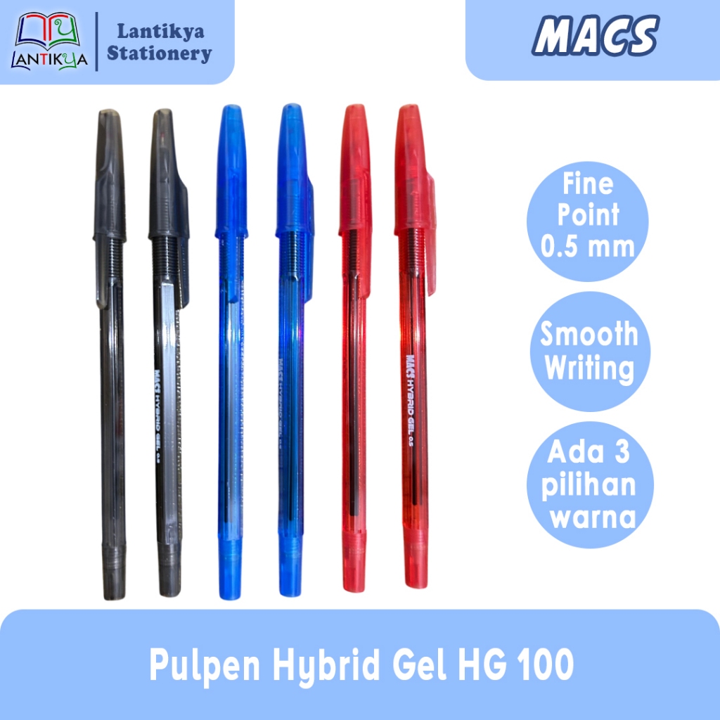 

Pulpen Macs Hybrid GEL HG-100/ PER 1 PACK (1pack isi 12)