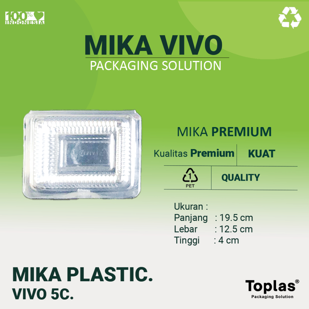 VIVO Mika 5C isi 100pcs / Mika Plastik Kotak / Mika Plastik Bening