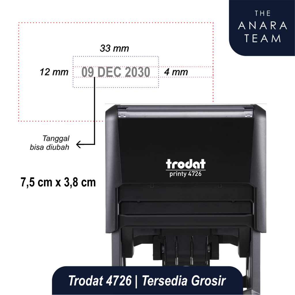 

Stempel TRODAT 4726 (Tanggal, 75 x 38 mm) - GROSIR