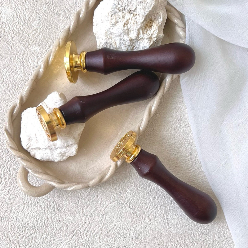 

HJK satu set Wax Seal Stamp Dekorasi Gagang+Stempel Stampel Lilin kayu dan stamp