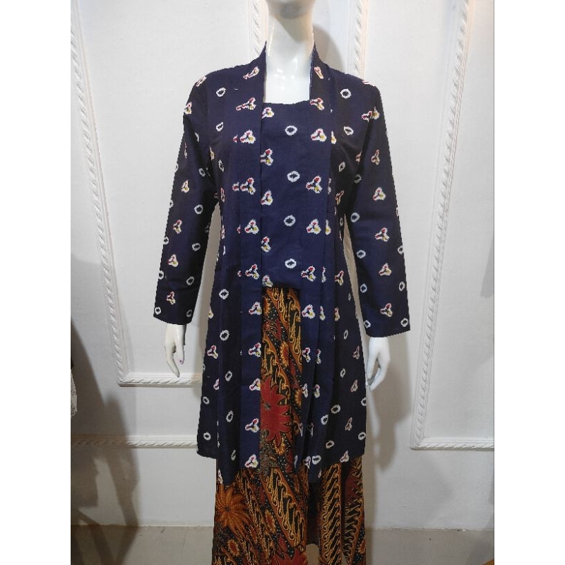 kebaya tradisional tunik kutubaru jumputan printing