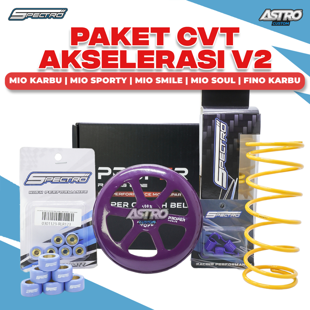 Upgrade CVT V2 Mio Smile Sporty Fino Soul Karbu Mangkok Ganda Roller Roler Per CVT Spectro Racing