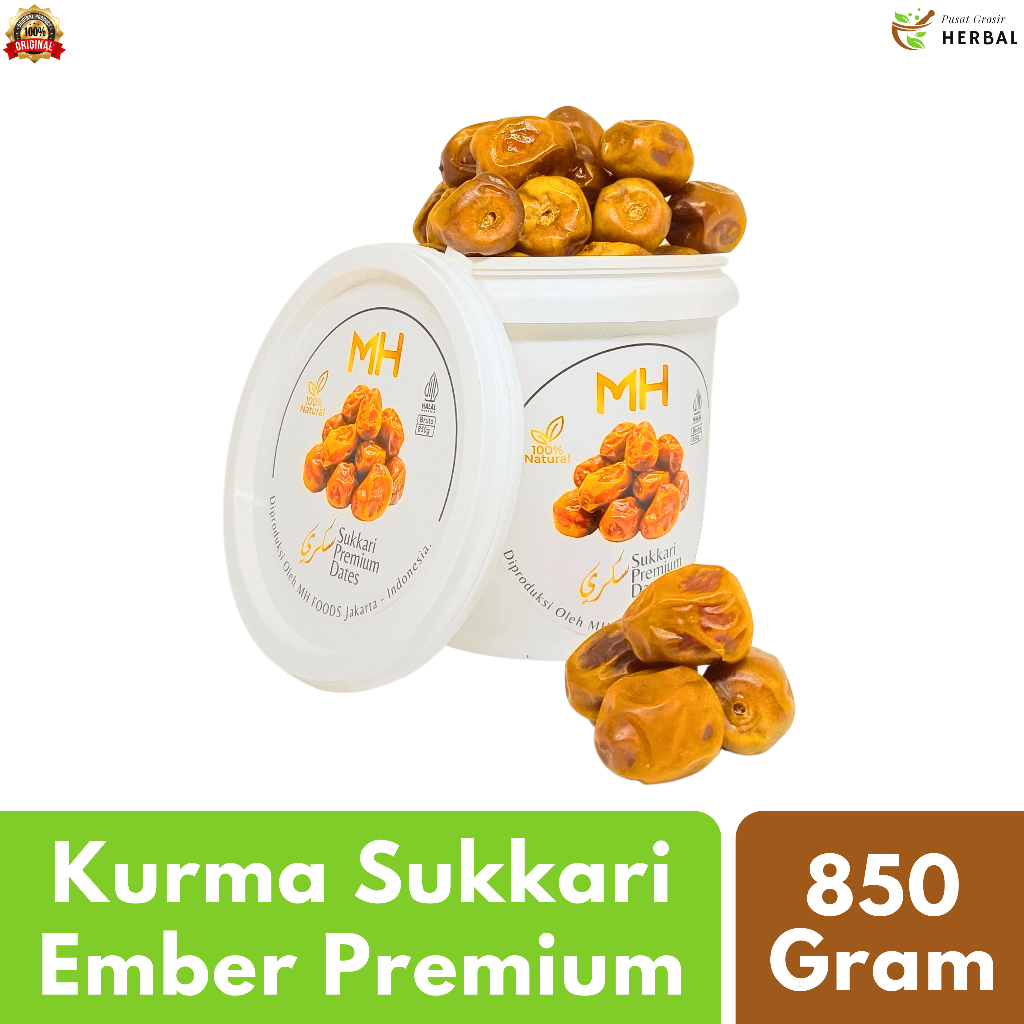 

Kurma Sukari al qassim Ember 850 Gram Grade A Premium | Kurma Sukkari Madu Oleh Oleh Haji dan Umroh