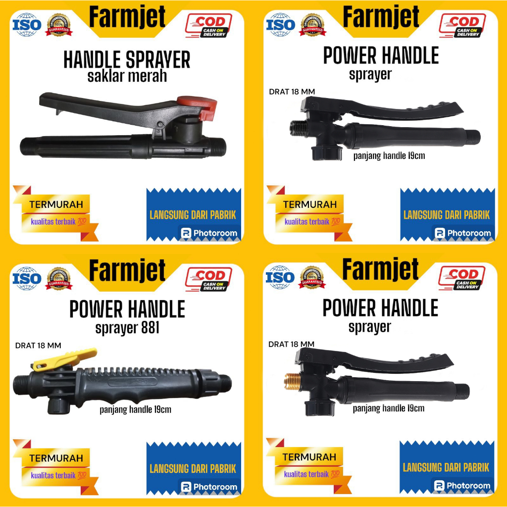 Gagang Tangki Handle Sprayer Elektrik Keran Sprayer Farmjet 13.8L, 16 Liter Semprotan Rumput Variasi