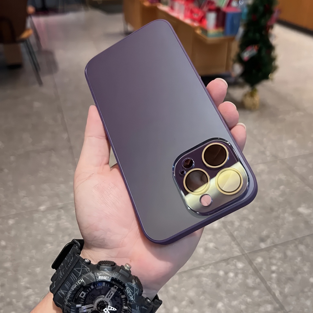 Matte matte Case iphone 15 14 13 12 11 pro max 15 plus Ultra-tipis dengan film lensa Casing iphone 1