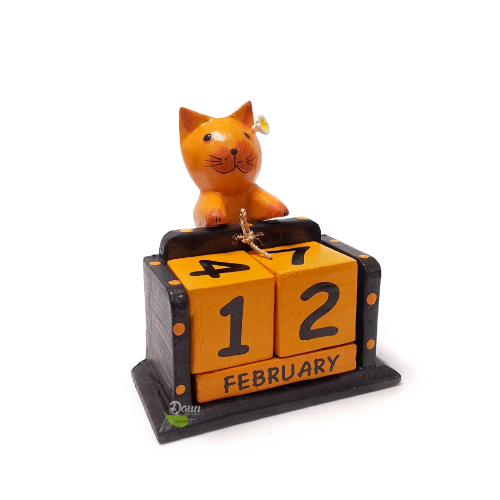 

Kalender Kucing Kayu | Kalender Meja | Dekorasi Rumah