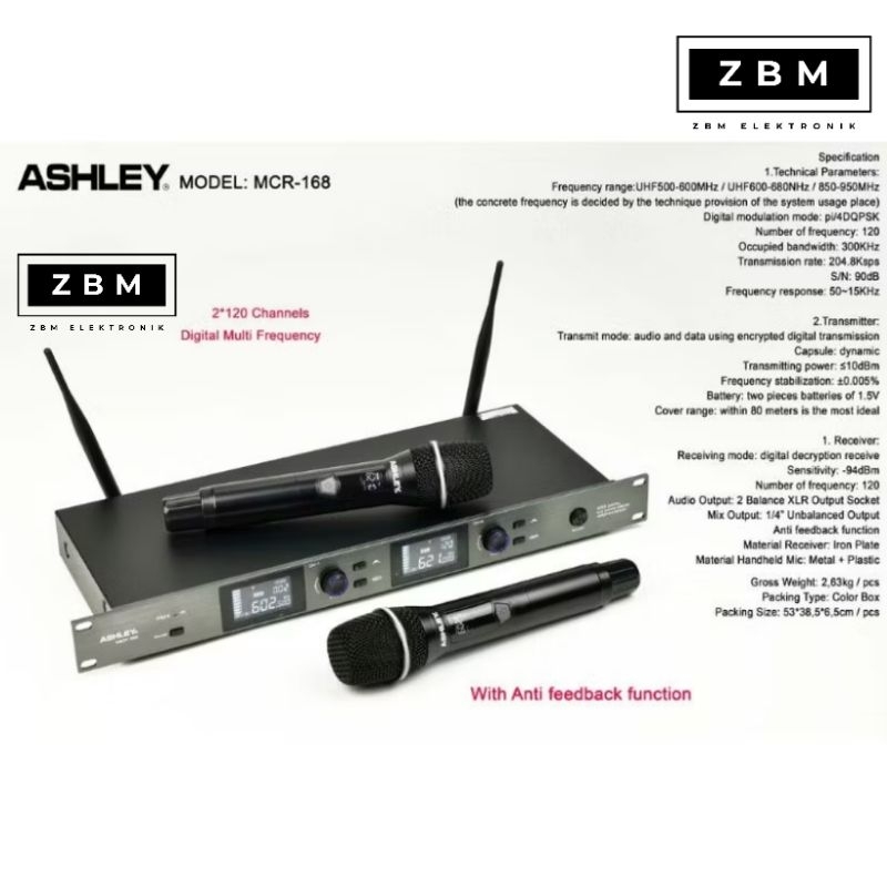 Mic Wireless ASHLEY MCR 168 / MCR168 ORIGINAL