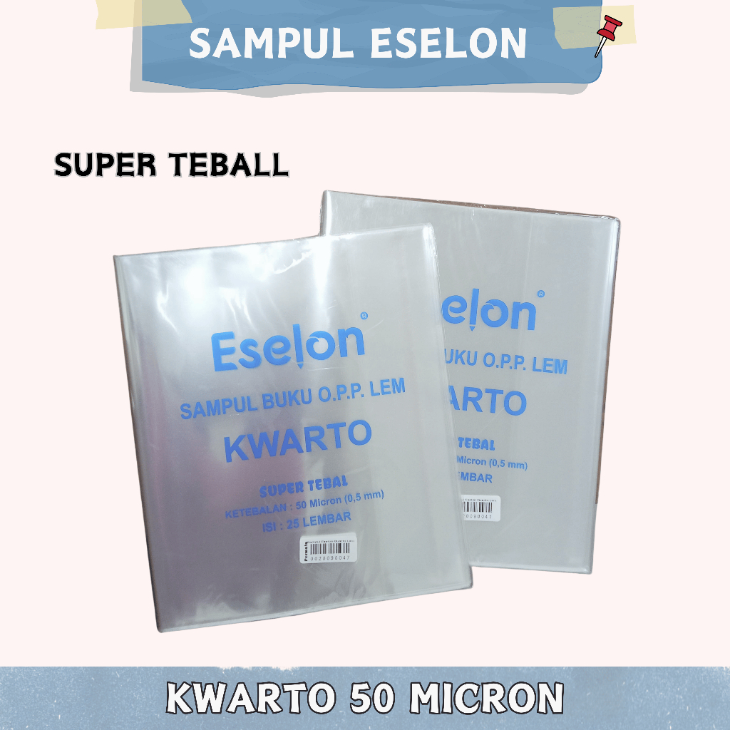 

Sampul buku ESELON OPP Kuarto 50 micron / Sampul Eselon