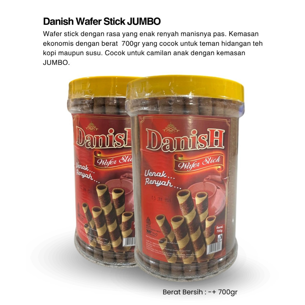 

[700gr] S125 | DANISH Wafer Stick Jumbo 700gr | Astor Coklat Danish | Wafer Stick Astor Ukuran Jumbo