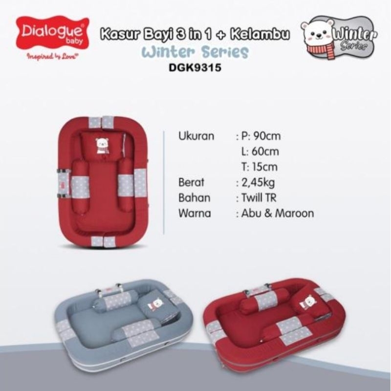 Dialogue Baby Kasur Bayi 3 in 1 + Kelambu Winter Series