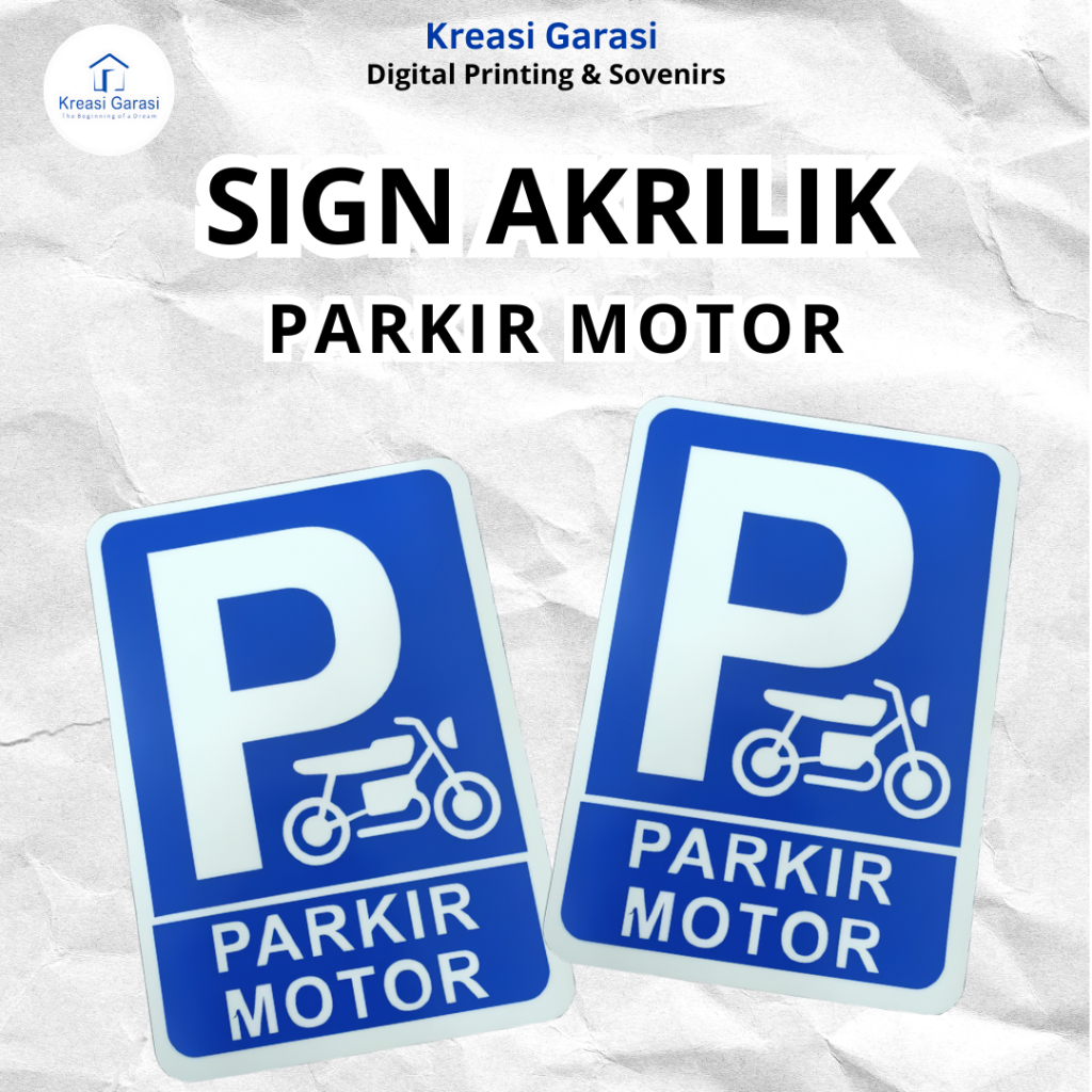

Sign Akrilik Parkir Motor 14,5 x 21 cm akrilik + sticker anti air Murah