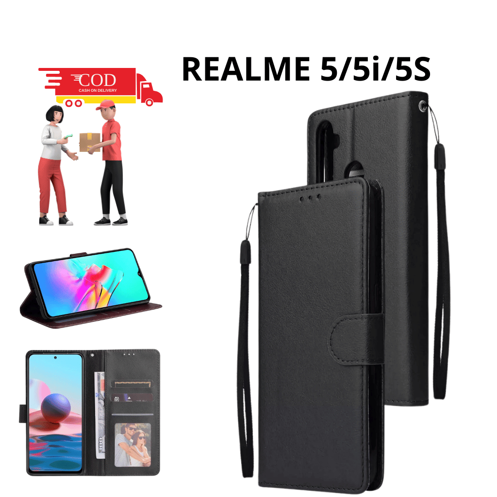 CASE HP REALME 5/REALME 5i/REALME 5S CASE DOMPET FLIP CASE WALLET FLIP LEATHER CASE PREMIUM CASE HP