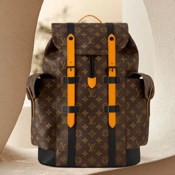 [✅100% Original] Louis Vuitton Christopher Tas Ransel /Ransel Pria/Tas kulit sapi klasik[Box + dust 