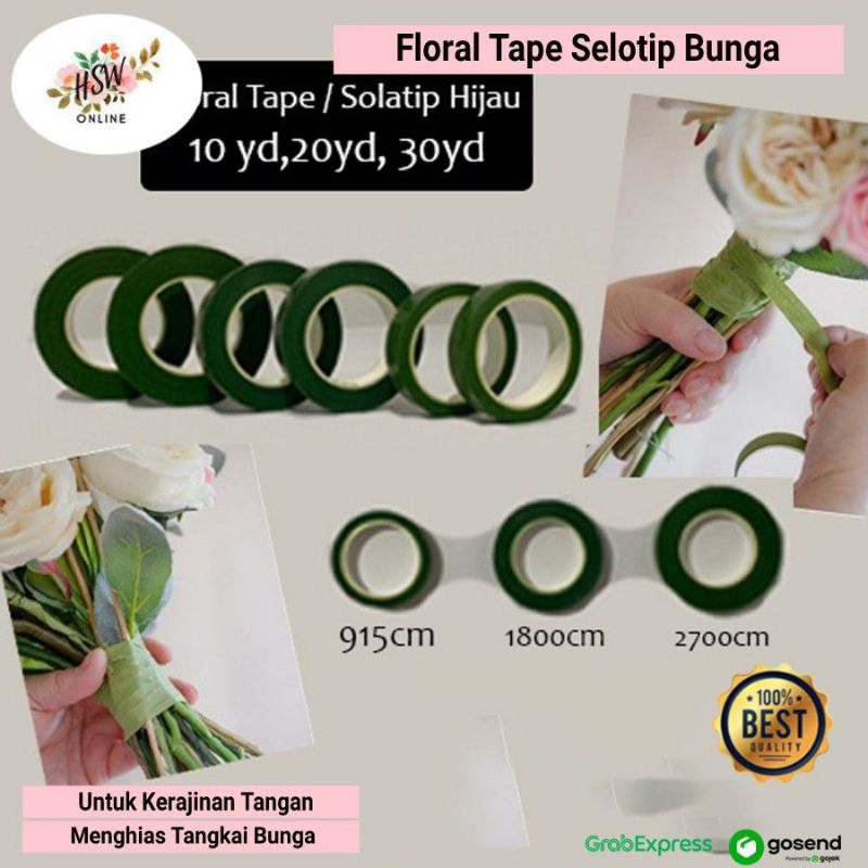 

Selotip Tangkai Bunga Warna Pita Floral Tape Hijau Atau Selotip Kertas Isolasi Kerajinan Hias Tangkai Bunga Flower Murah Tape Hiasan Bucket DIY