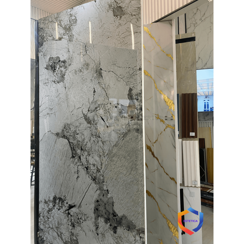 Marmer Panel PVC Dekorasi Dinding Motif Corak Marmer UV Marble Sheet [ KHUSUS ORDER 2 LEMBAR ]