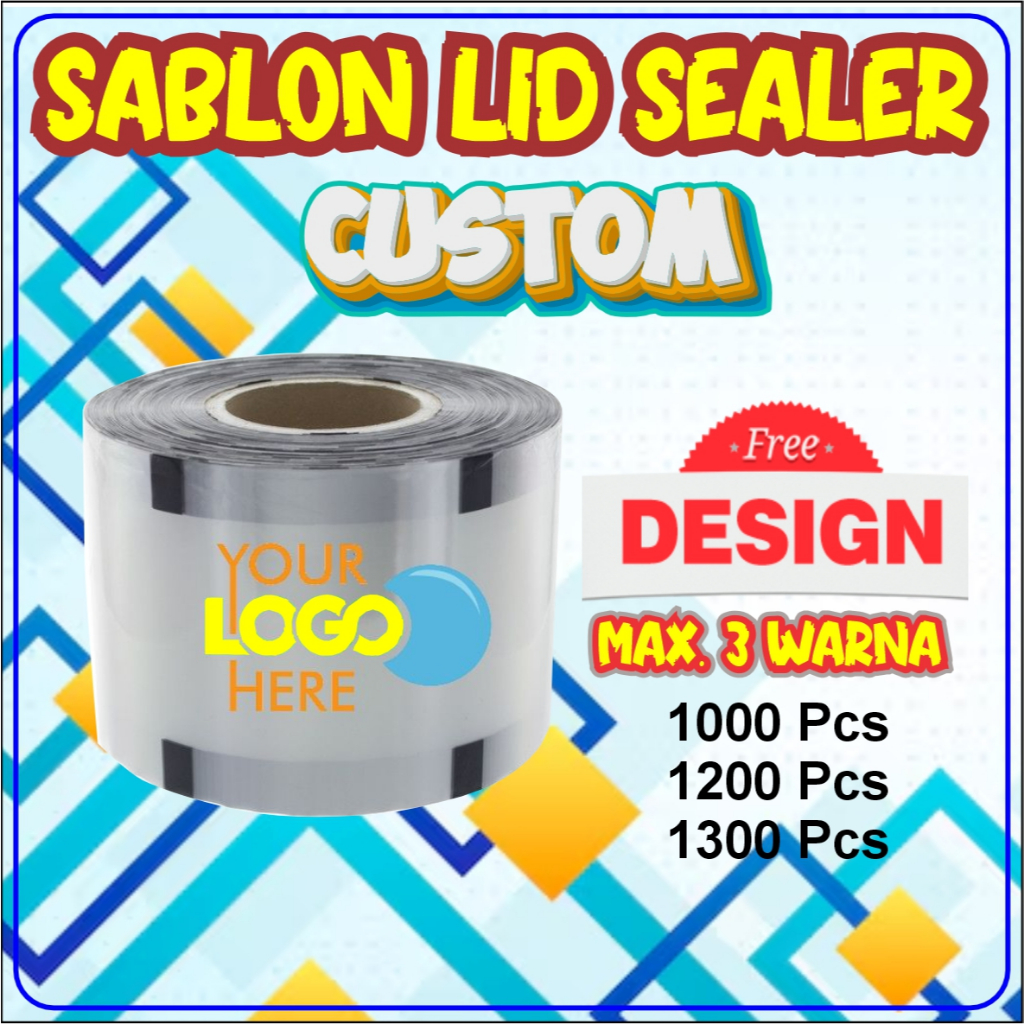 Sablon Lid Sealer Custom Logo | Plastik Sealer Cup 10 Oz - 22 Oz