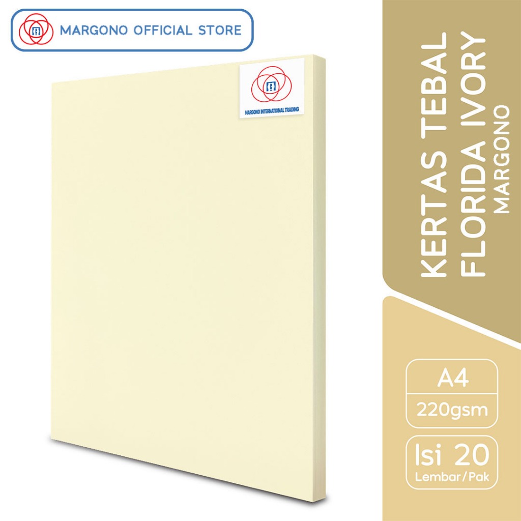 

Margono Kertas Warna A4 Florida Ivory 240 gsm - 20 Lembar