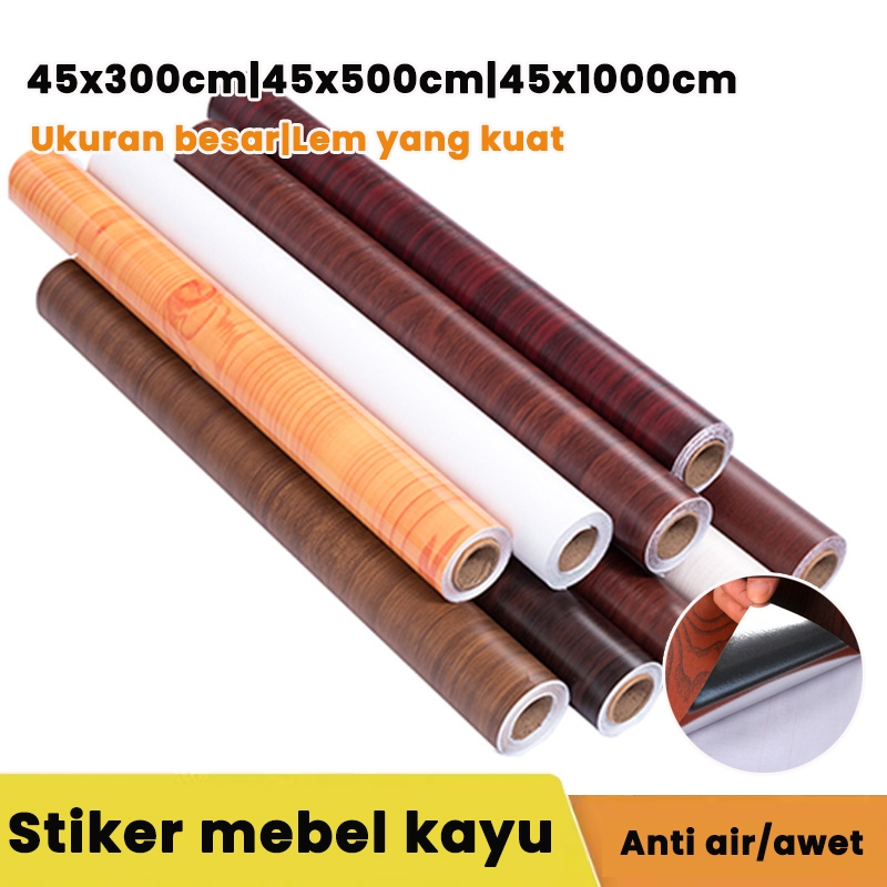 【profesional】wallpaper dinding kayu wallpaper meja kayu anti air pelapis meja kayu stiker serat kayu