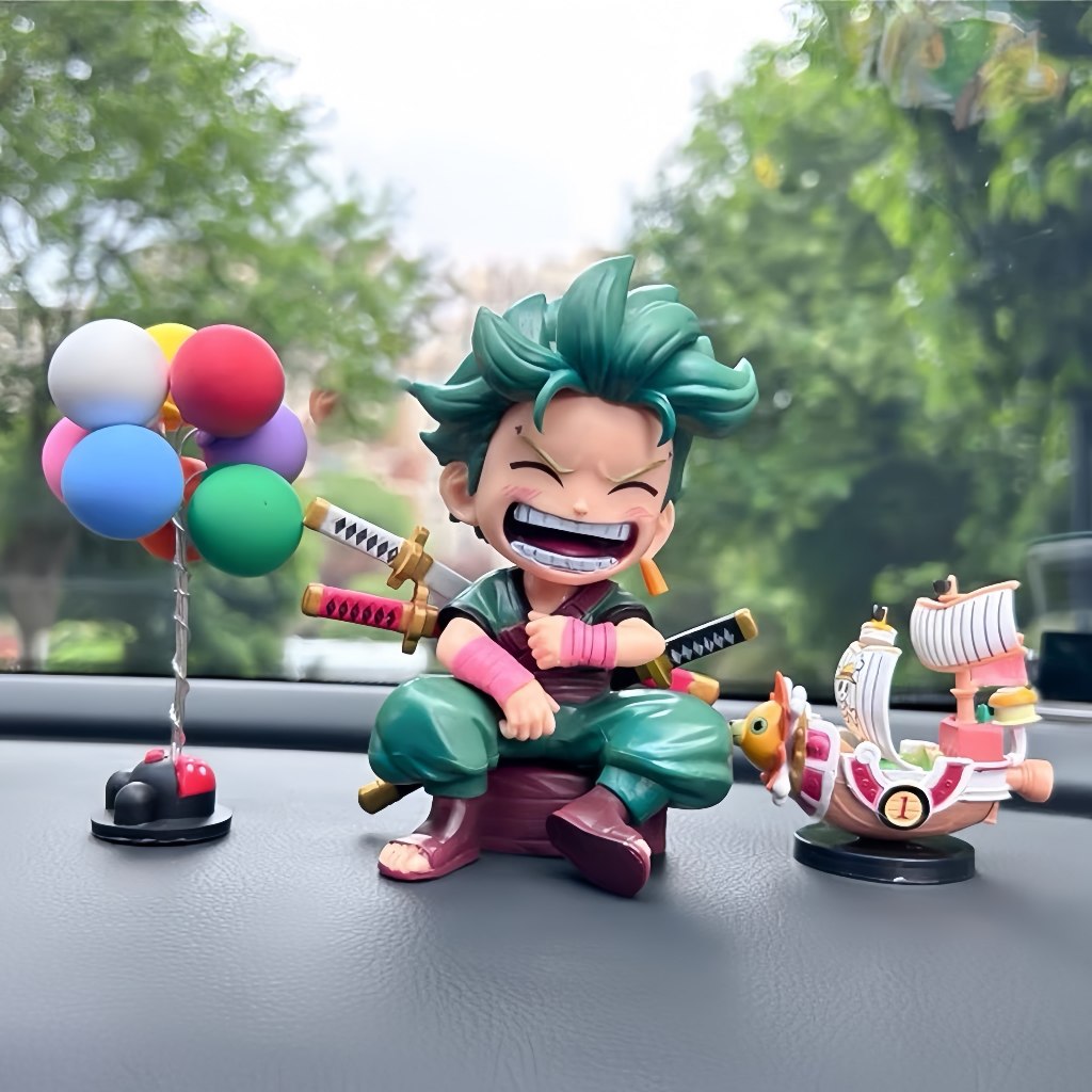 【24H】One Piece Action Figure Zoro Roronoa Resin Lufyy Koleksi Pajangan Anime Postur duduk One Piece 