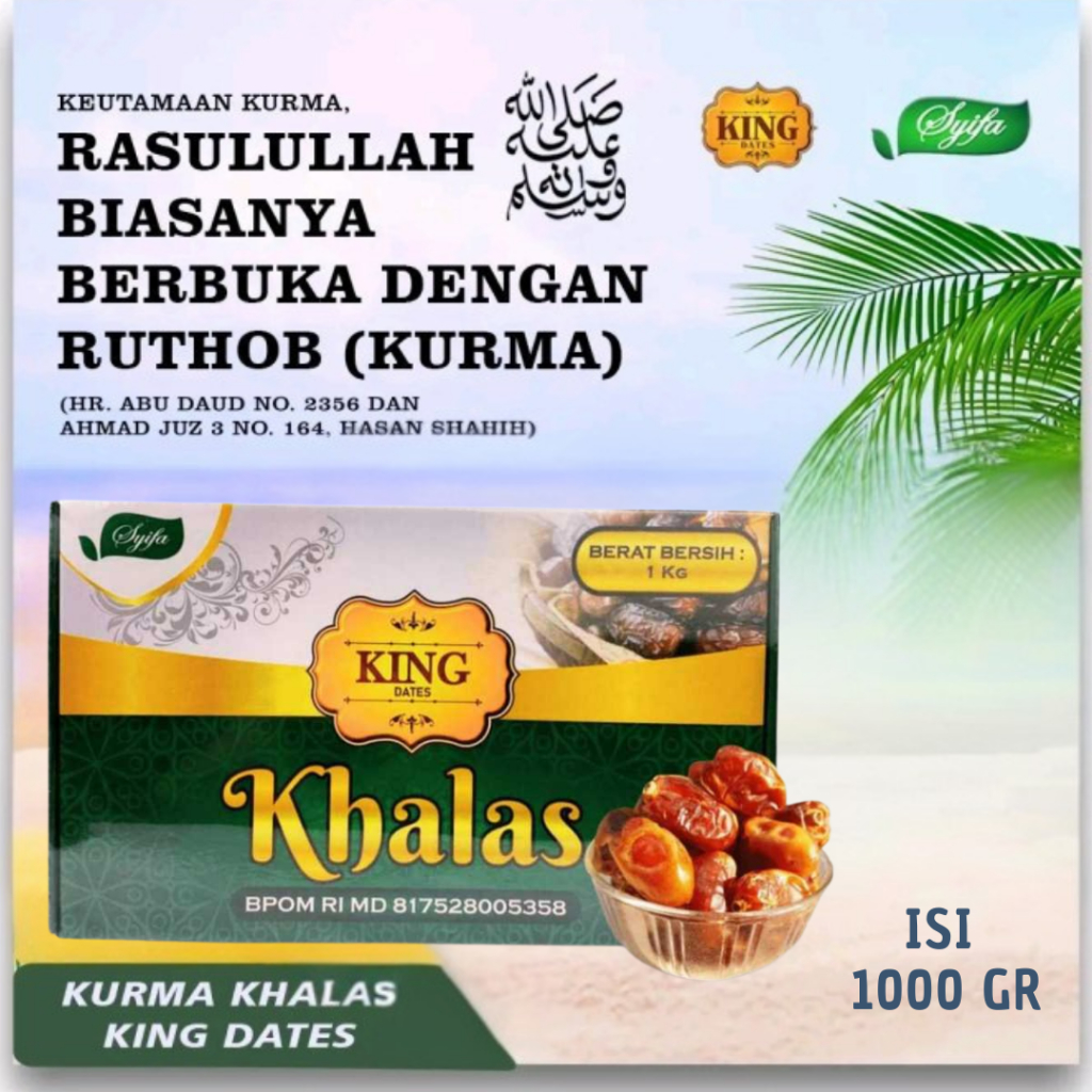 

Kurma Khalas King Dates Khalas 1 Kg/ 1000gr Kurma Berkualitas Premium