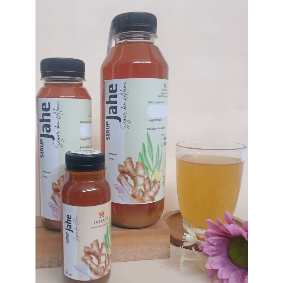 

INHATI SIRUP JAHE [100, 250, 500 ml] Gula Pasir, Gula Singkong, atau Stevia Premium Hemat Kalori