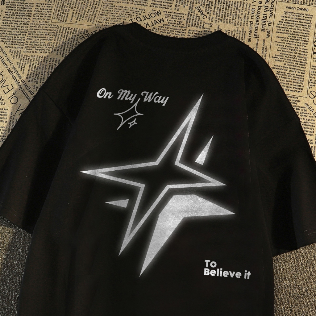 [COD] Fastfash Baju Kaos Pria Dan Wanita Lengan Pendek Oversize Vintage Kaos Motif Bintang Untuk Pri