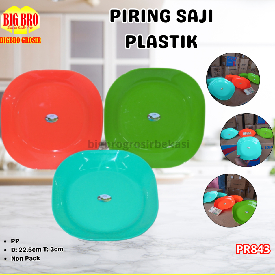 (GROSIR) 1 LUSIN Piring Makan Saji 22CM  Mangkok Makan 17CM  Plastik Wadah Kuah