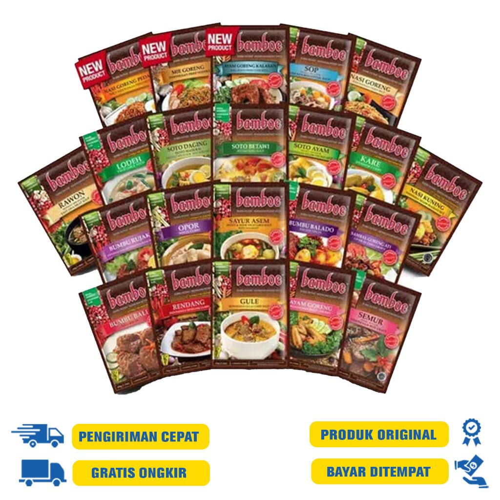 

BAMBOE Bumbu Dapur Masak Instant All Variant - 40 GR | 49 G.R | 64 G.R |72 G.R |54 G.R | 46 G.R