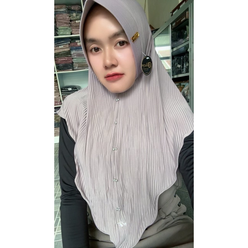 500 JILBAB AL FAEZYA PLISKET MUTIARA JERSEY SUPER/HIJAB AF ALFAEZYA ORI BY BUNYAMIN DOI DOA IBU