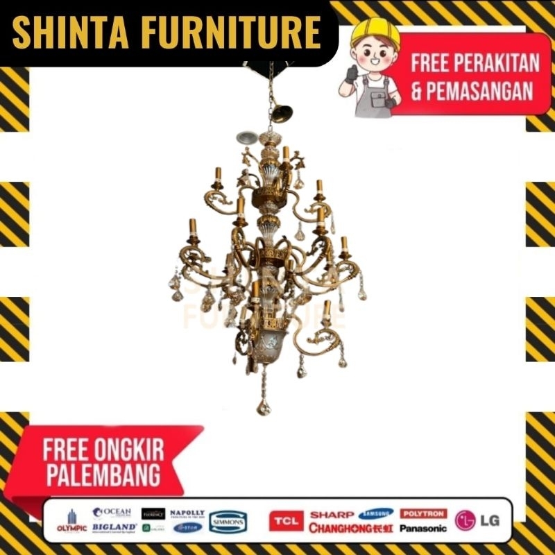 Lampu kristal elegan lampu hias gantung