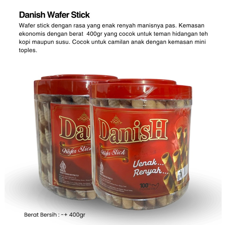 

[400gr] S124 | Danish Wafer Stick 1 toples 400gr | Astor Coklat Danish | Wafer Stick Astor Ukuran Standart