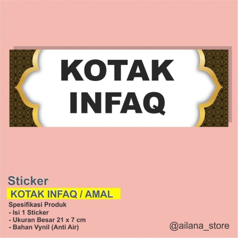 STIKER KOTAK INFAQ SEDEKAH MASJID ANTI AIR