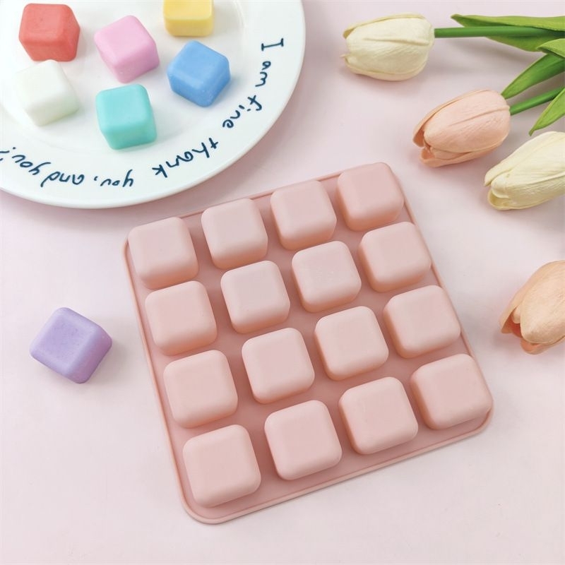 RB Cetakan Kotak Silikon Kue Coklat Puding Jelly Es Truffle Lilin Resin Kubus Persegi Cube Mold