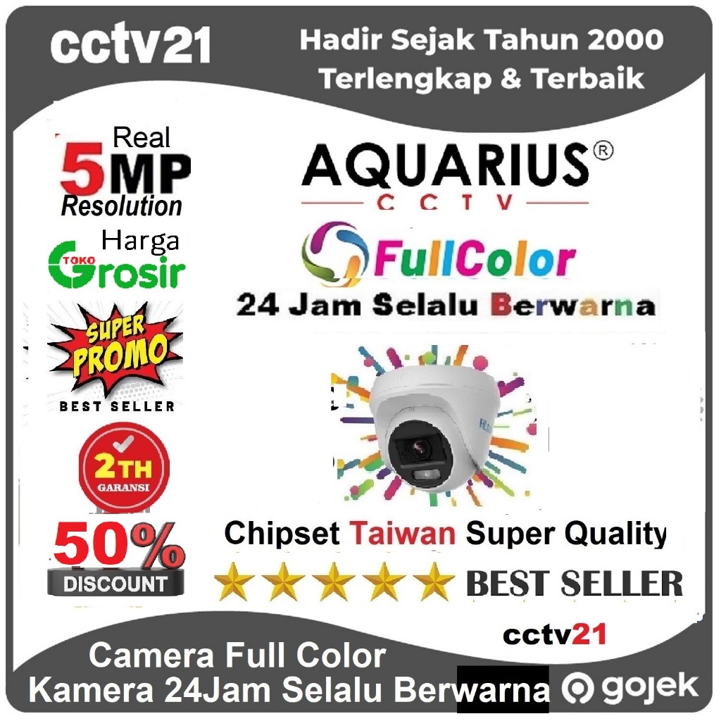 CCTV - Camera - indoor Real 5MP ColorVu Aquarius 24 jam Berwarna  Promo Diskon 40%  cctv21