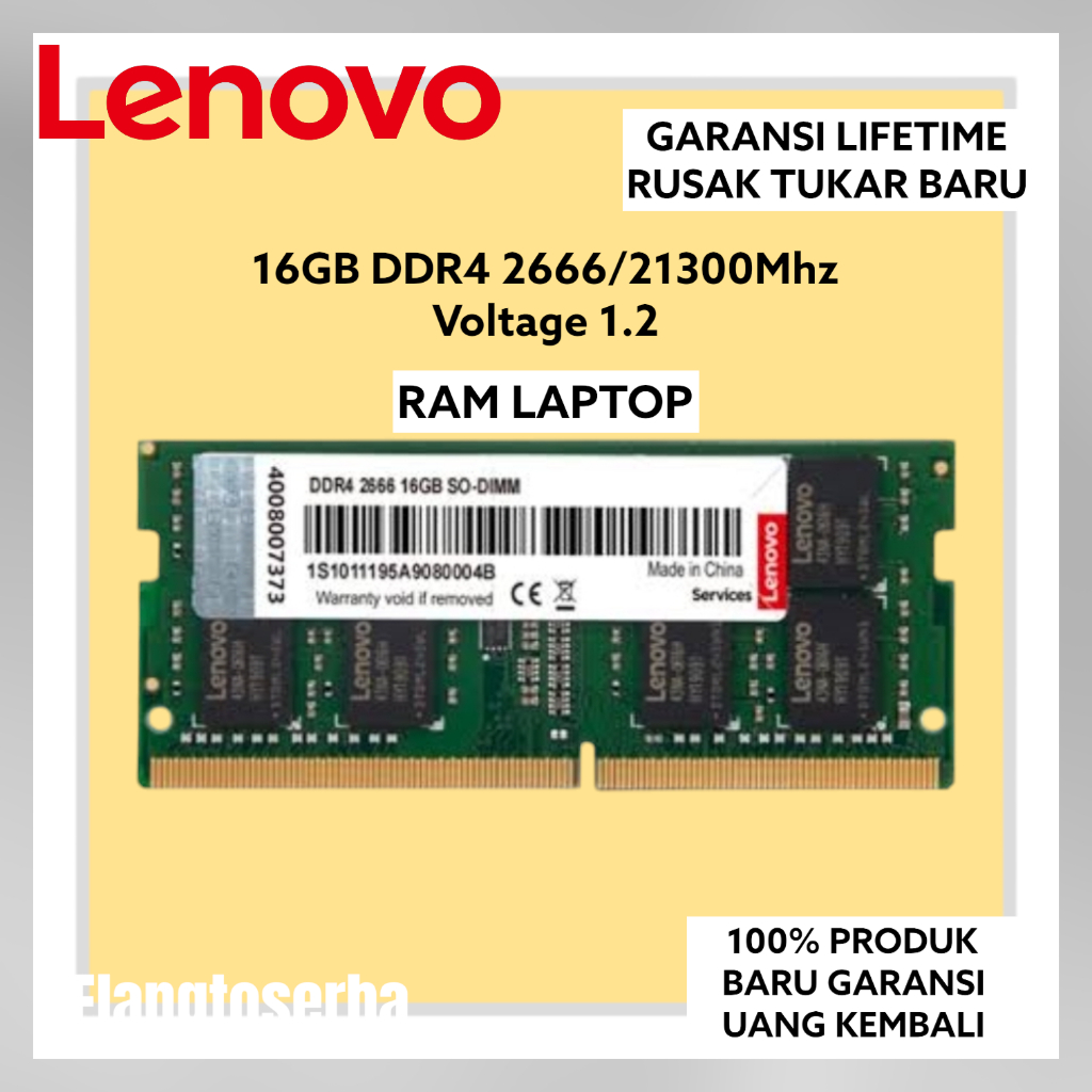 MEMORY RAM LAPTOP LENOVO DDR4 16GB 2666 MHZ 21300 ORI GAMING RAM NB DDR4