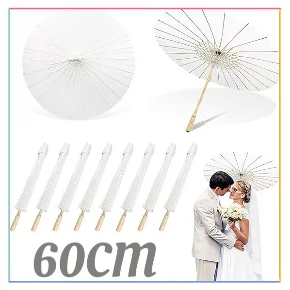 

60CM Payung Lukis Payung Kertas Putih Diy Blank Paper Umbrella 60cm Payung Kertas Polos Payung Gambar Payung Jepang Payung Tari