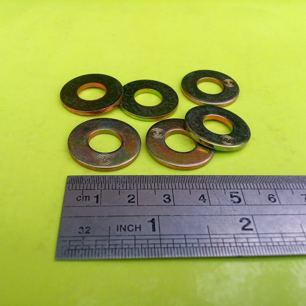 RING PLAT M10 KUNING / RING BAUT KUNCI 14 / RING PLAT KUNING M10 / RING PLAT M10 ZINK / PLATE M10 KU