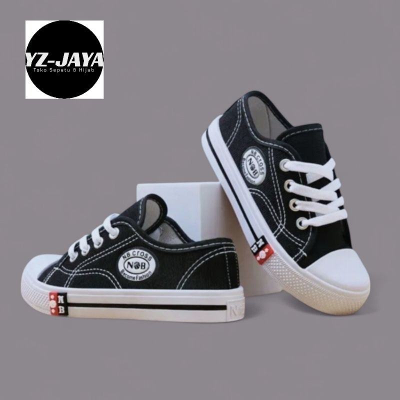 Sepatu Anak Sekolah Hitam Putih NB Import Model Terbaru 2025 Nomor 28 sampai 43 Untuk TK  SD SMP dan