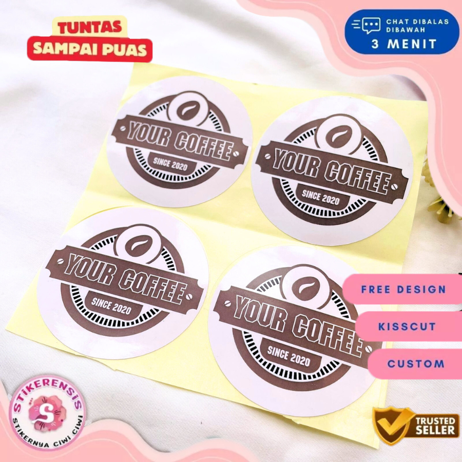 

Stikerensis Cetak Stiker Murah Minuman Coffe Shop Label Sticker Kopi Free Desain Custom Coffe 2-4