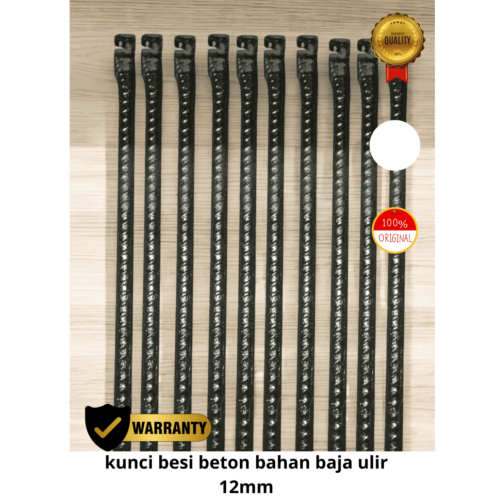 Kunci besi beton 8mm bahan baja ulir 12mm alat pembengkok besi alat penekuk besi