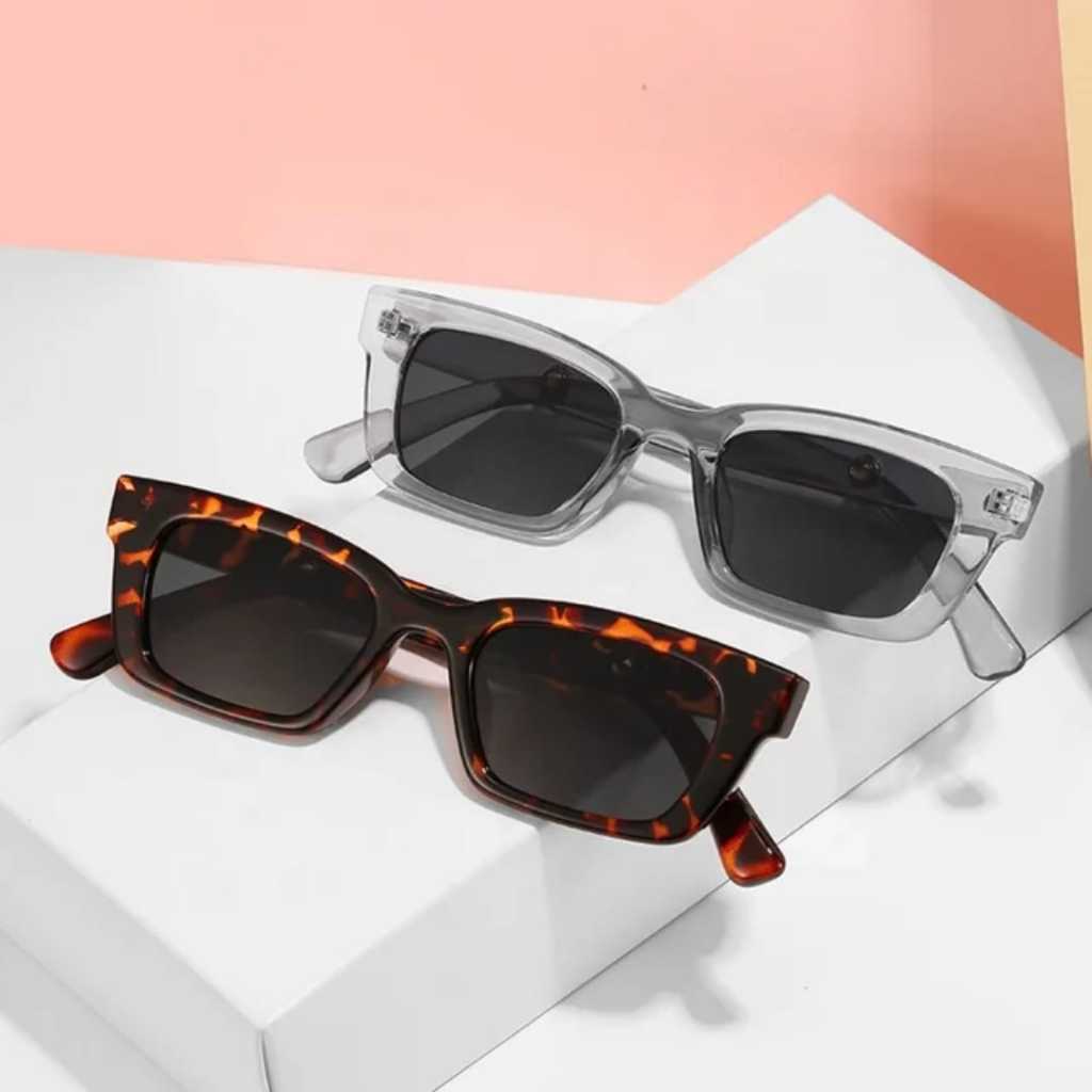 Kacamata Hitam Gaya Persegi Panjang Kacamata Wanita Pria Terbaru Kekinian