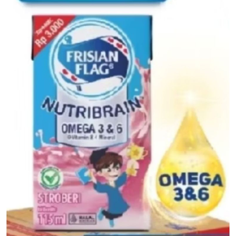 

Susu frisian flag, omega susu UHT strawberry 115ML