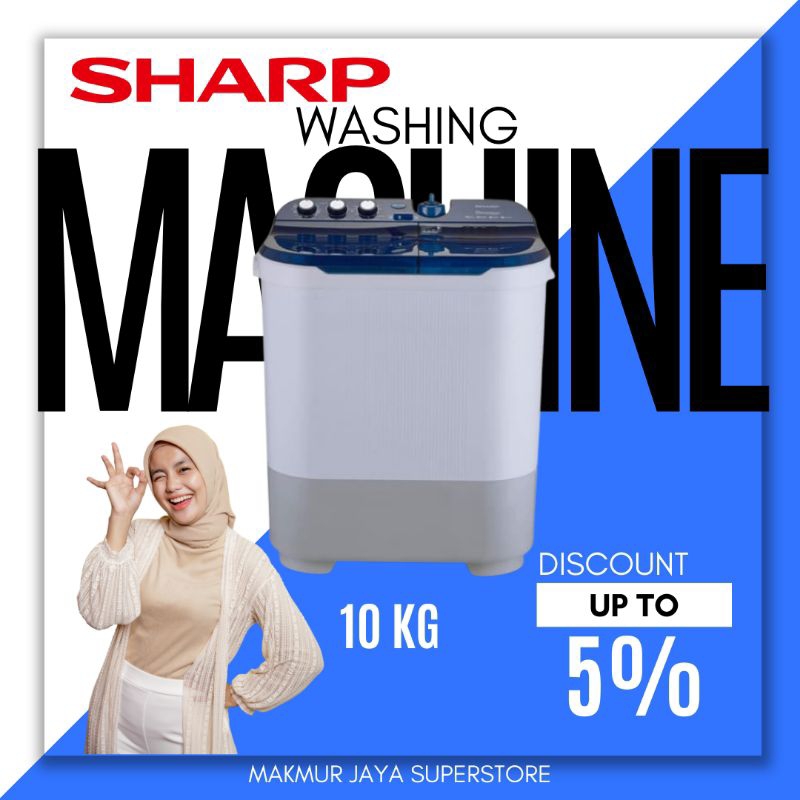 MESIN CUCI SHARP 10KG EST1090
